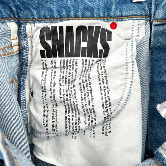 MOTHER SNACKS Jeans Womens 28 Blue Pleated Fun Dip Puddle Like Nothing Else NEW - Picture 14 of 16